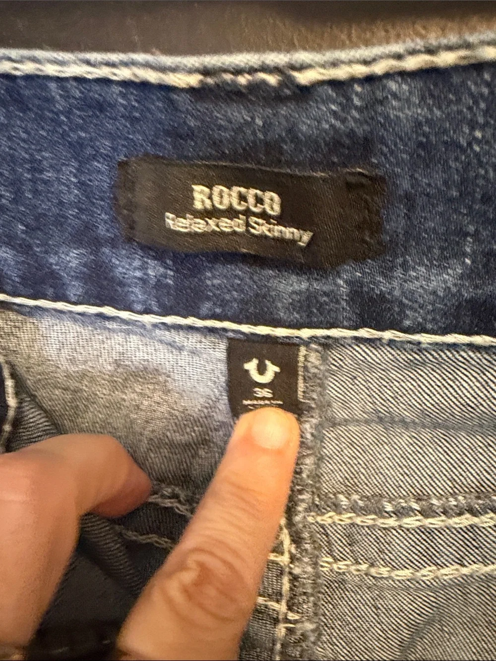 True Religion Rocco Relaxed Skinny Flap Jeans 36